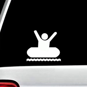 Tubing Inner Tube Guy Decal Sticker for Car Window BG 429