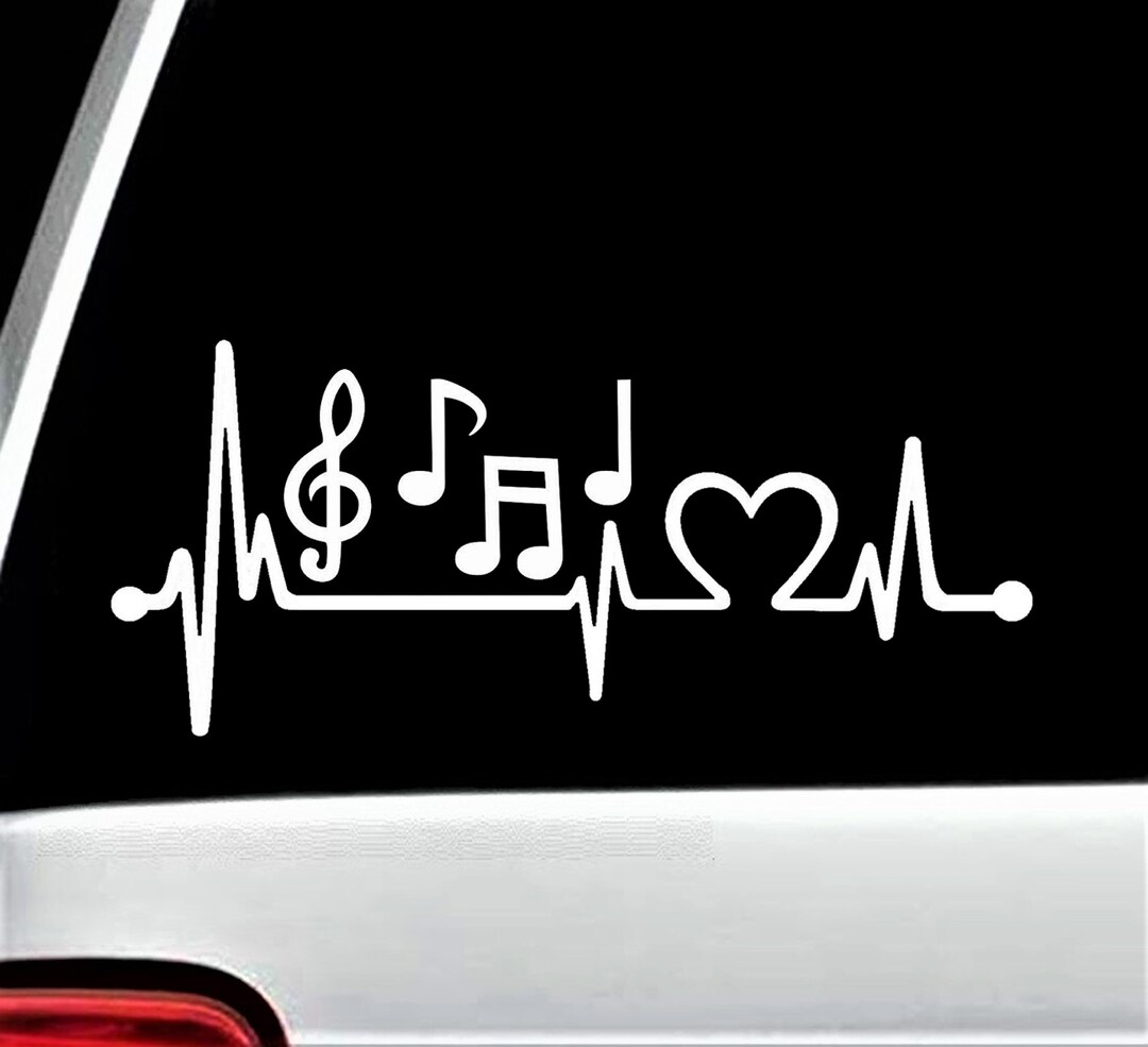Music Notes Heartbeat Decal Marching Band Sticker for Car Window Etsy