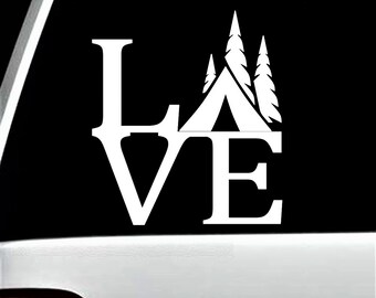 Love Camping Tent Decal Sticker for Car Window | Outdoors Adventure Decal | Gift for Camper | BG 867