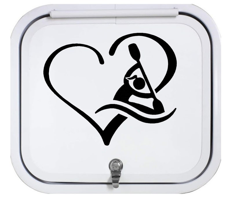 Girl Kayak Heart Decal Sticker Girl Kayaking BG 674 Etsy