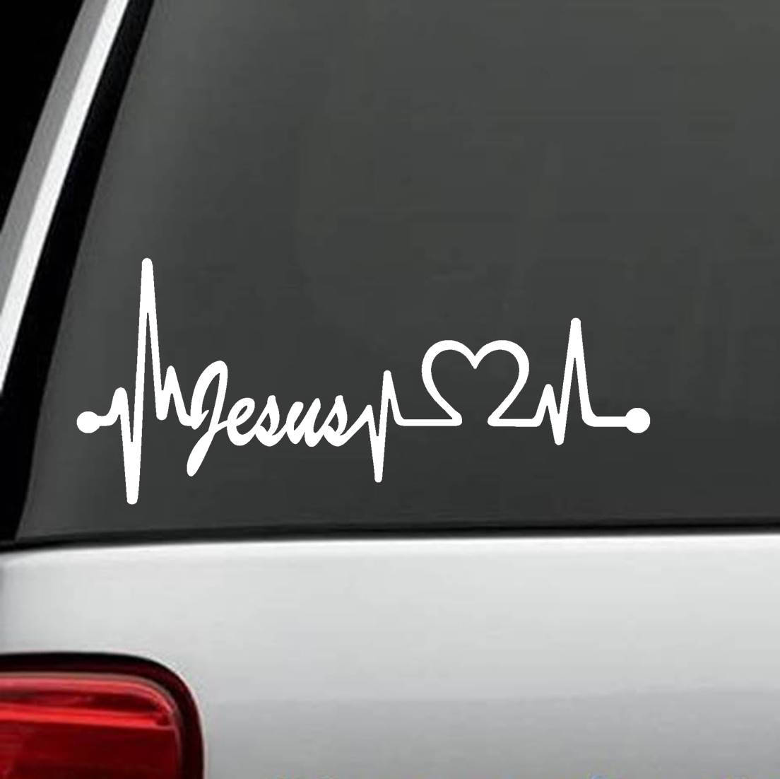 Jesus Decal for Car Window | Jesus Heartbeat Lifeline Decal Sticker for ...