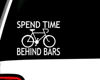Funny Cyclist Decal Spend Time Behind Bars Bicycle Sticker