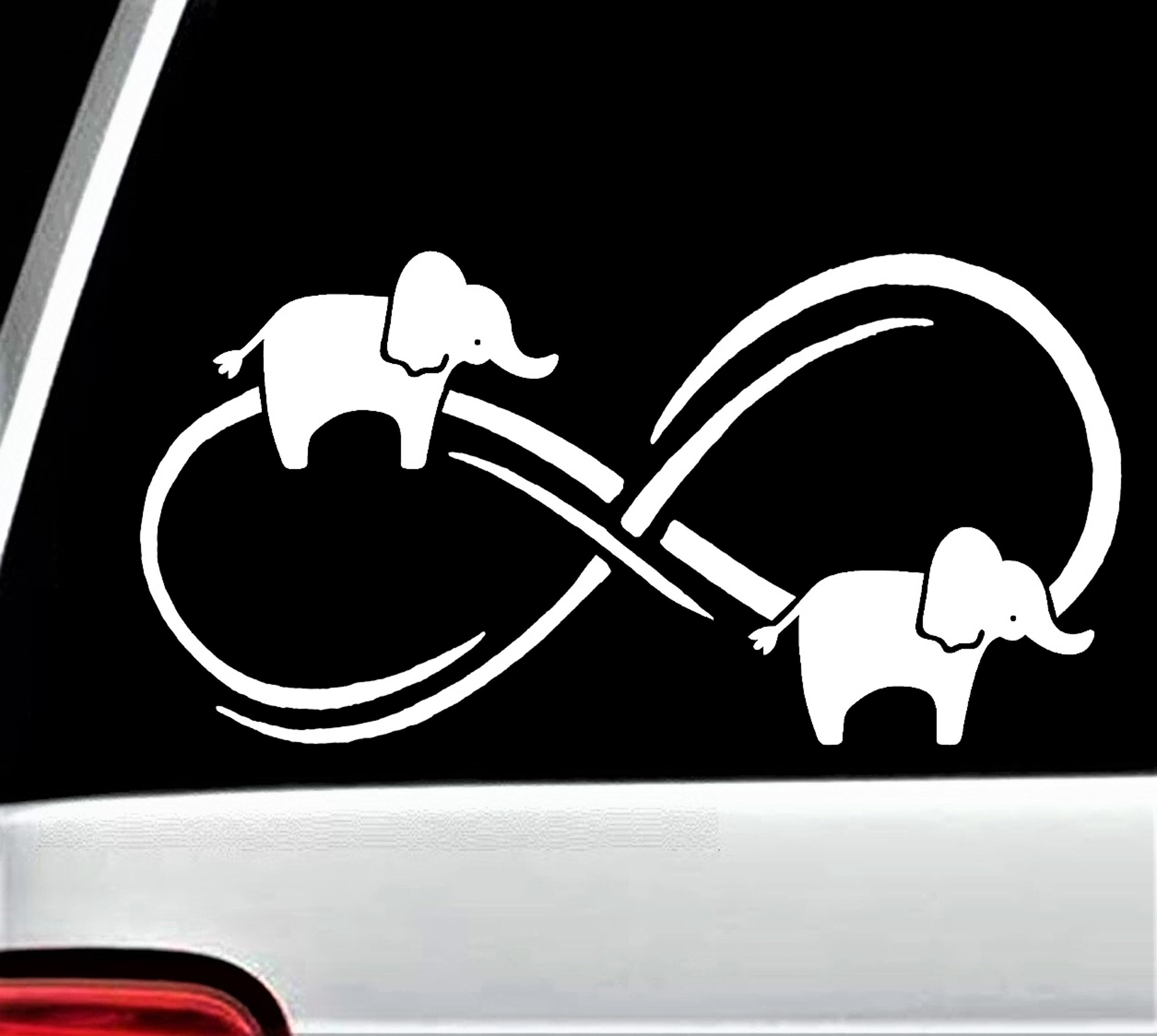 Elephant Decal for Car Cute Elephant Sticker Infinity Elephant Decor D1111 Etsy