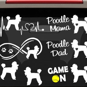 Poodle Decal for Car | Poodle Mama Decal | Poodle Dad | Poodle Infinity Decal Poodle Sticker Set for Car Window | BG 860