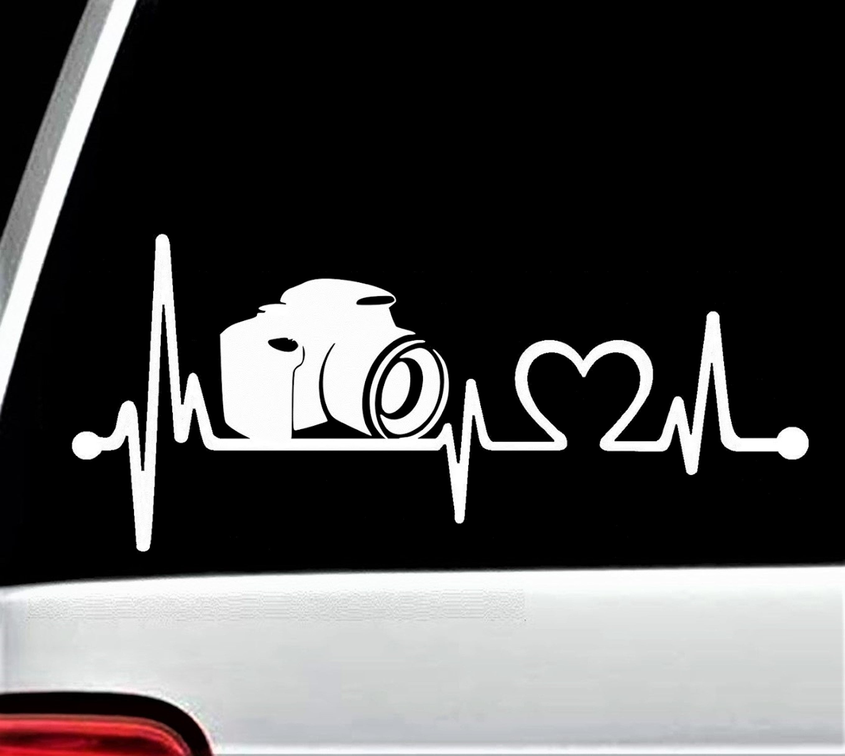 Camera Photography Lover Heartbeat Lifeline Decal Sticker for Car ...