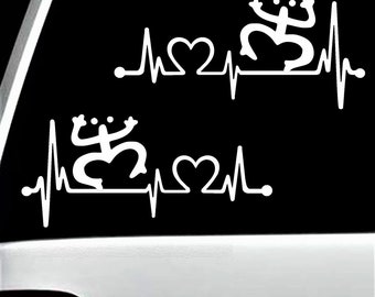 Puerto Rico Car Decal Coqui Heartbeat Lifeline Sticker for Window 8.0 Inch BG 263