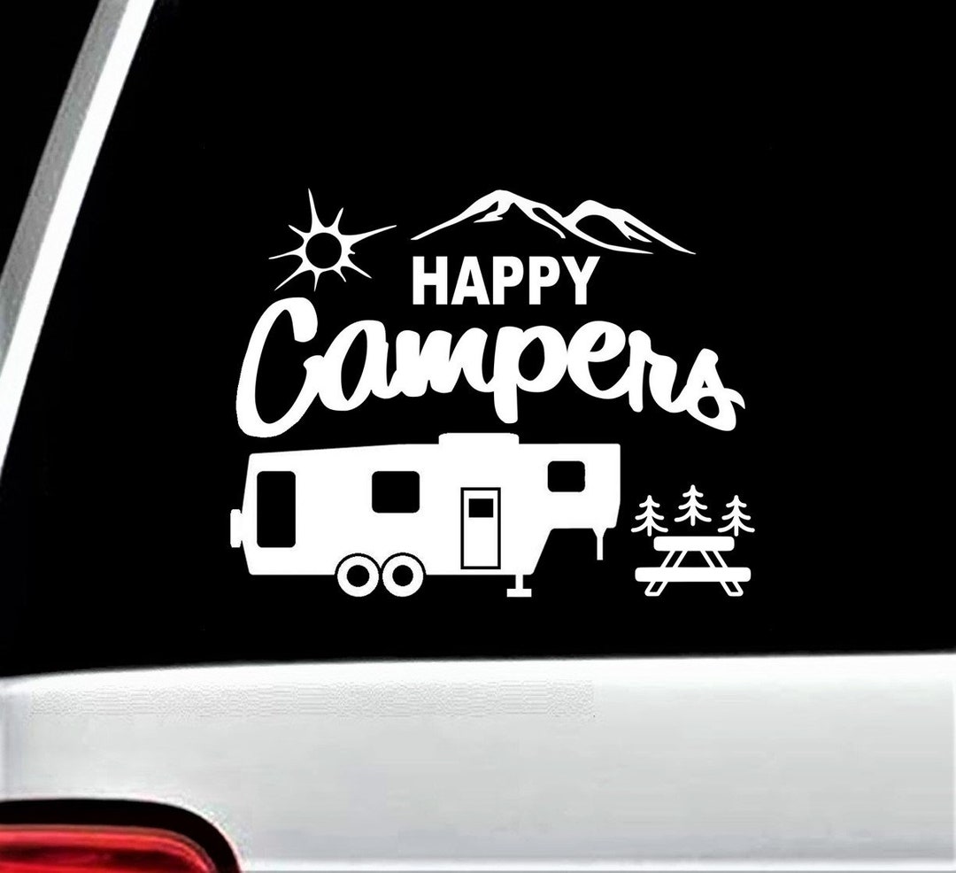Happy Campers 5th Fifth Wheel Camper Camping Decal Sticker for Car ...