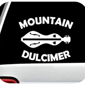Dulcimer Decal for Car | Mountain Dulcimer Sticker for Car Window | Dulcimer Music Decal | BG 908-A