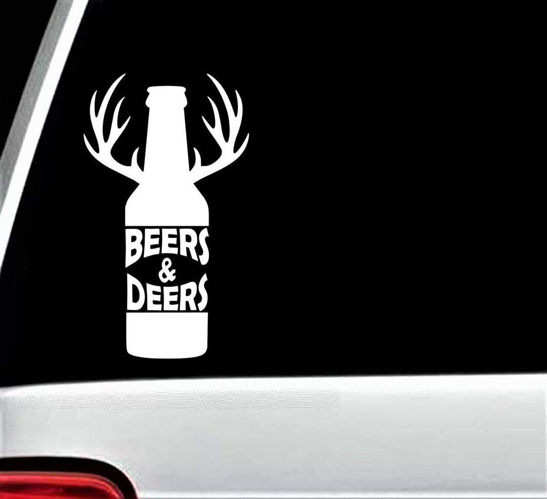Beer Deer Antlers Longneck Bottle Decal Sticker for Car Window Etsy