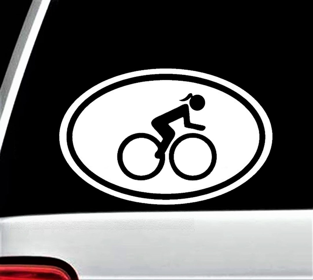 Bicycling Cycling Bike Race Decal Sticker Cyclist Oval Fitness Club ...