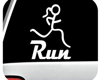 Girl or Guy Running Decal Sticker for Car Window Laptop Mirror Glass Jar