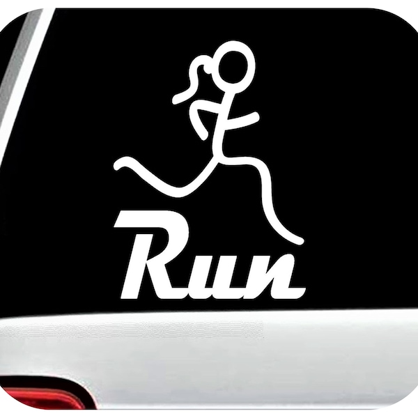 Girl or Guy Running Decal Sticker for Car Window Laptop Mirror Glass Jar