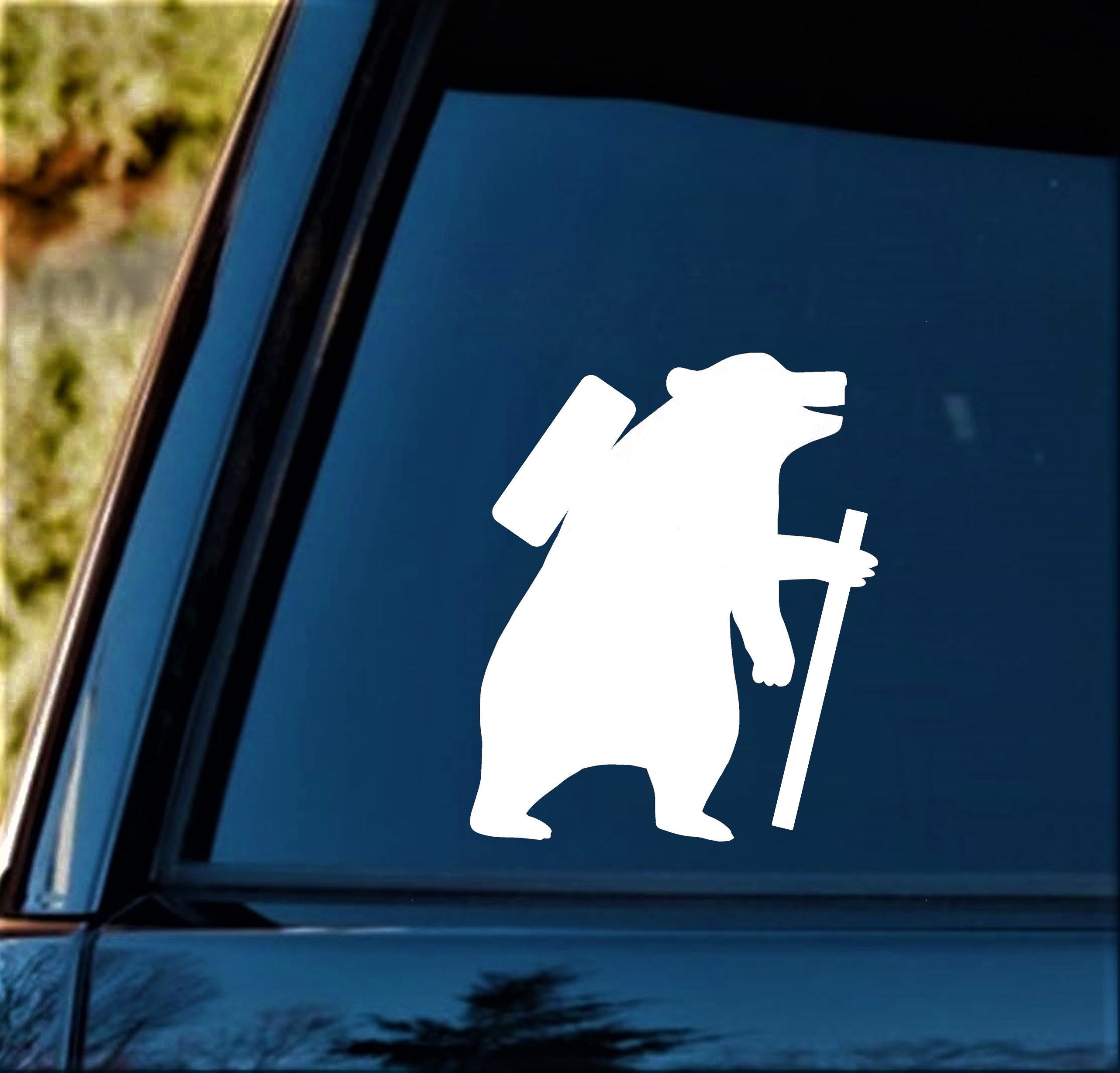 Hiker Bear Hiking Decal Sticker for Car Window Outdoors | Etsy