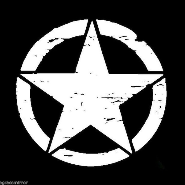 Distressed Star Decal Sticker Set 2-Count | Military Style Distressed Stars |