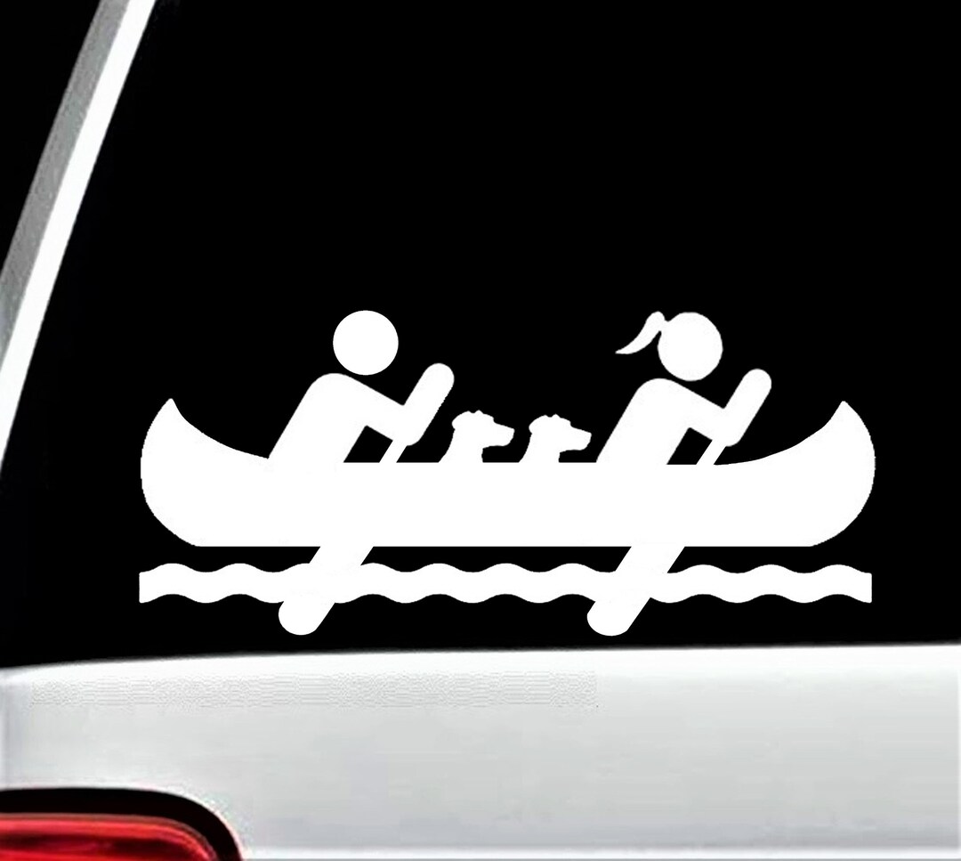 Custom Canoe Family Couple and Dogs Adventure Decal Etsy