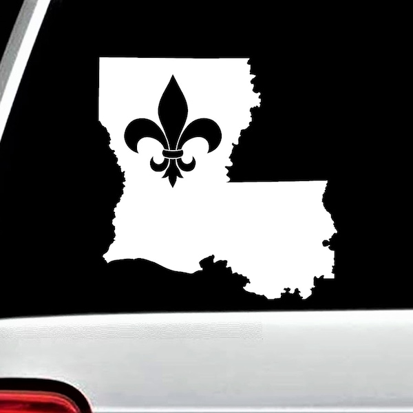 Louisiana Le Fleur De Lis Decal Sticker for Car Window | Louisiana Sticker Art Decor | Louisiana Gifts | F1037