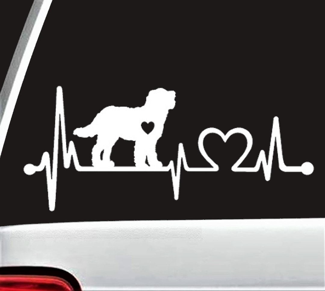 Labradoodle Decal for Car | Goldendoodle Heartbeat Lifeline Monitor ...