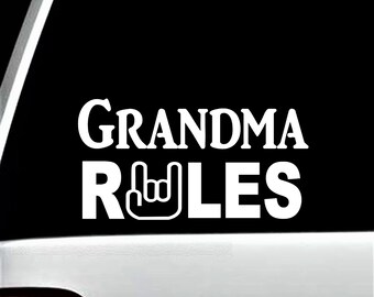 Grand-mère Rules Decal Autocollant pour voiture camion SUV Van Window Wall Art | C1010