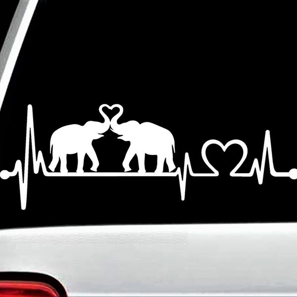 Autocollant de décalcomanie Elephant Heartbeat Lifeline pour | de vitres de voiture BG 569