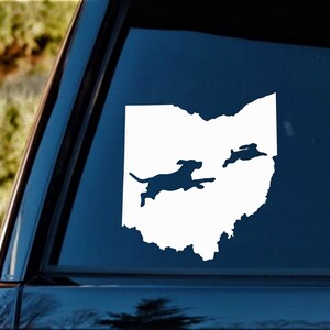 Ohio Beagle Dog Chasing Rabbit Decal Sticker for Car Window BG 767 - Etsy