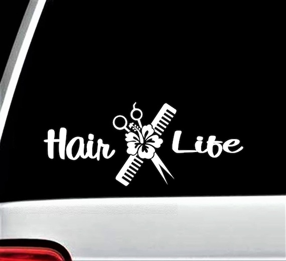 Autocollant Décalcomanie Ciseaux Coiffeur Avec Cœur - Vinyle Pour Voiture Fenêtre