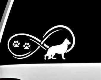 German Shepherd Decal for Car Window | German Shepherd Infinity Decal | Dog Decal Sticker