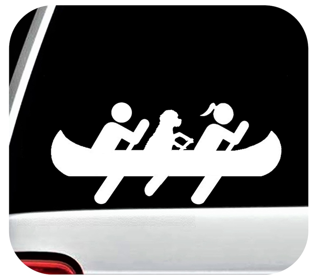Custom Decals Canoe Decal Canoe Sticker Couple Doodle Rowing Canoe