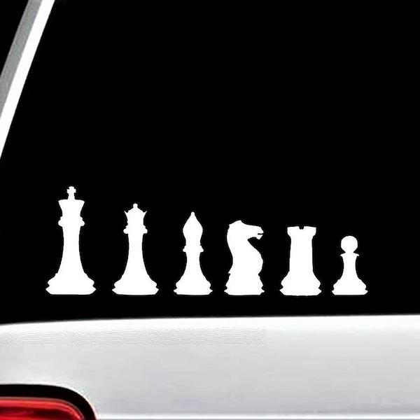 Chess Family Stick Figure Game Sticker Vinyl Decal for Car |  Chess Player Gift | Chess Club Decal | F1006