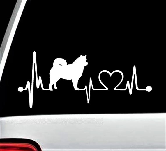 Alaskan Malamute Decal Sticker | Heartbeat Lifeline Decal | K1051