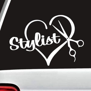 Hair Stylist Decal | Stylist Scissors Decal with Heart | Gift for Stylist | Hair Stylist Gifts | BG 829