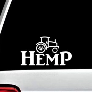 Hemp Farmer Tractor Decal Sticker for Car Window | Farmhouse Decor | Farmer Decal | Farming Decal Sticker BG 422