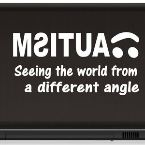 May include: Black laptop with a white sticker that says "M2ITUA" and "Seeing the world from a different angle".