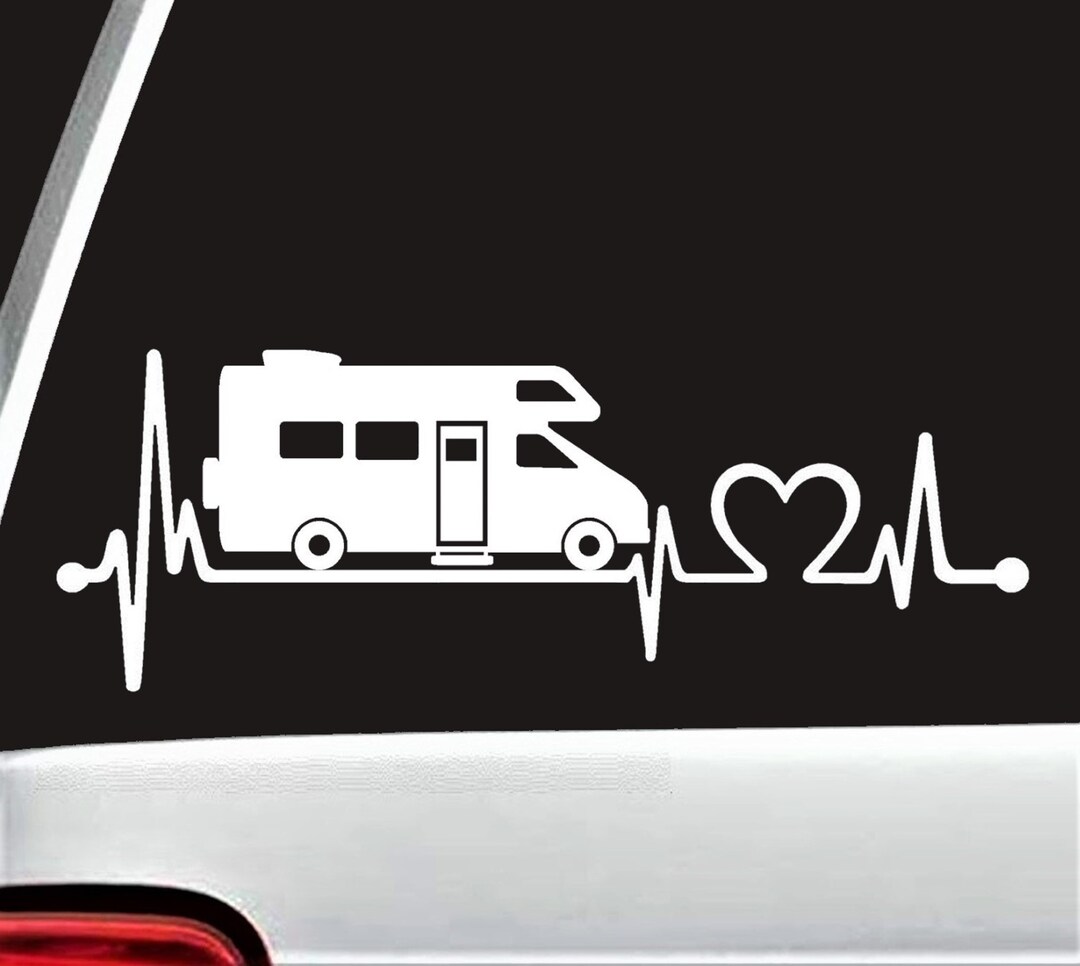 Type C Rv Sticker Class C RV Motorhome Camper Travel Trailer Heartbeat Lifeline Decal ...