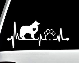 Blue Heeler Heartbeat Cattle Dog Paw Decal Sticker for Car Window 8 Inch BG 151 