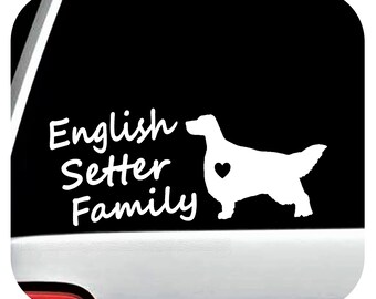 English Setter Family Dog Breed Decal Sticker Pet Gift Accessory