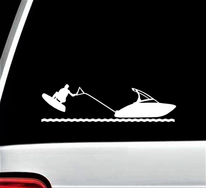 Wakeboard Water Skiing Speedboat Decal Sticker for Car Window Etsy