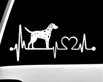 Dalmatian Decal for Car | Dalmatian Heartbeat Dog Decal Sticker | Dalmatian Gifts | K1045