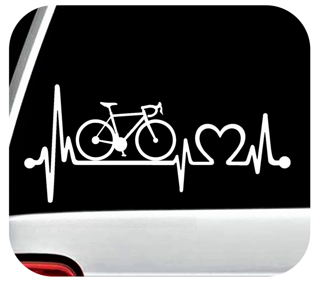 Bicycle Road Bike Cyclist Cycling Heartbeat Lifeline Decal Sticker for ...
