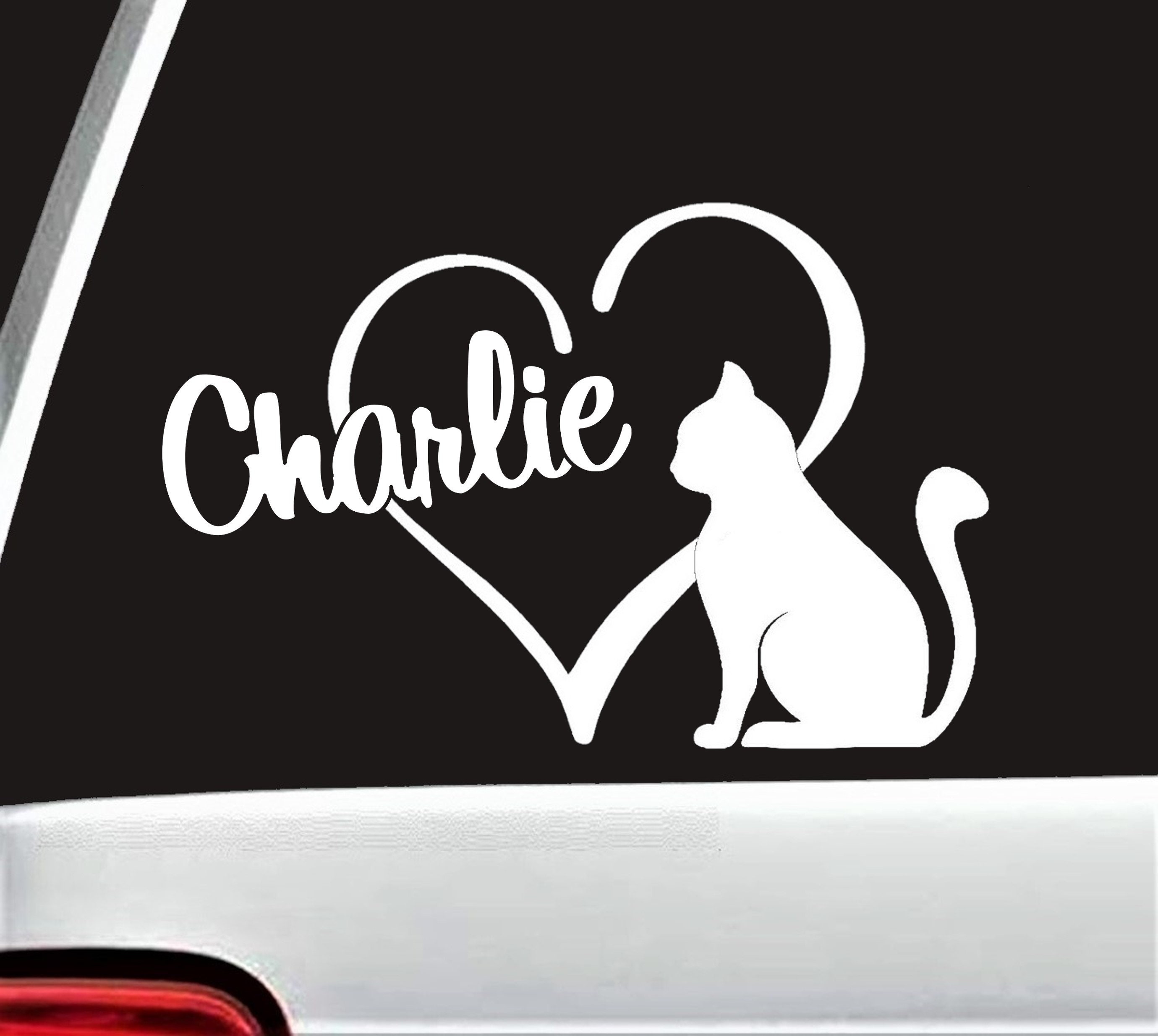 Adesivo Auto Gatto Carino - Decalcomania Per Vetri, Paraurti E Carrozzeria, Vari Colori