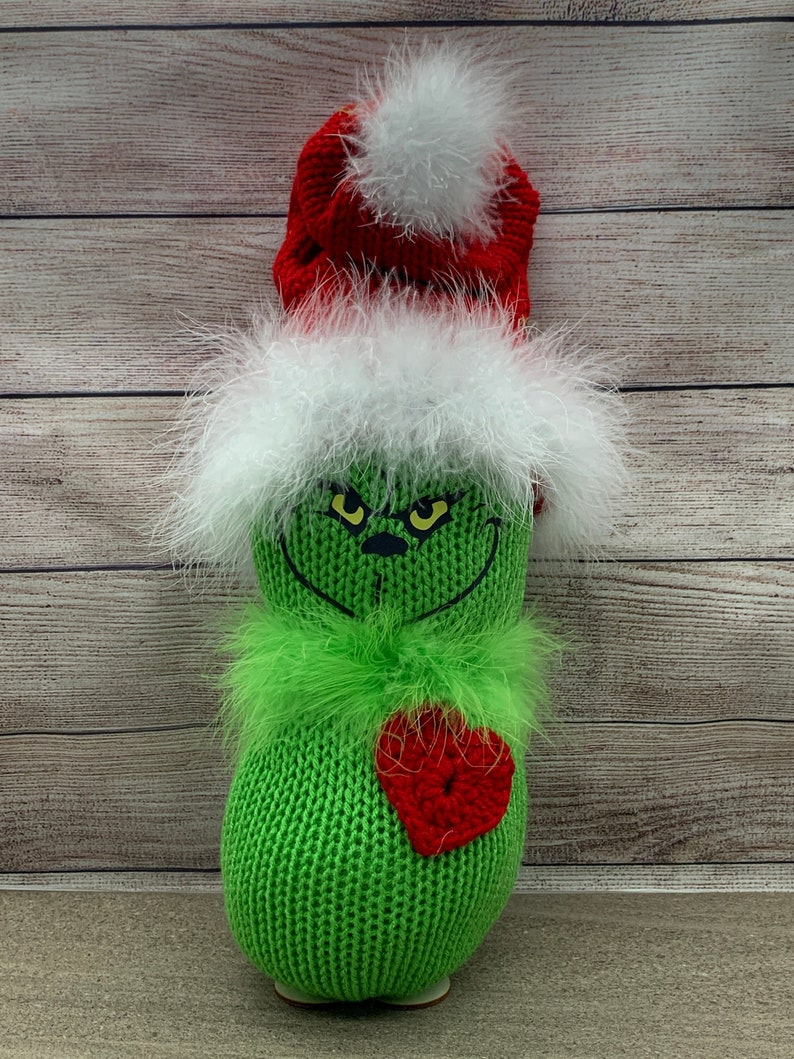 Grinch Knitted Figure Etsy