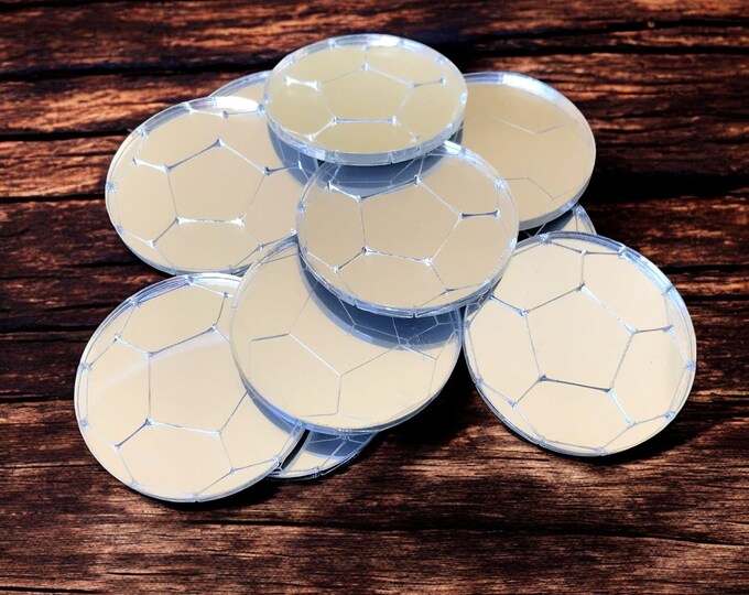 Football Shaped Crafting Mirrors: Acrylic Mirror Embellishments, Pack of 10