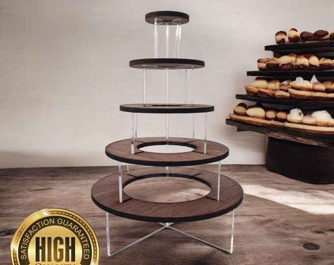 Sweets / Chocolates or Hors d'oeuvre Display Stands 5, 10 or 15 Tiers, Custom Wood Colours & Acrylic Colours, Sizes Shapes