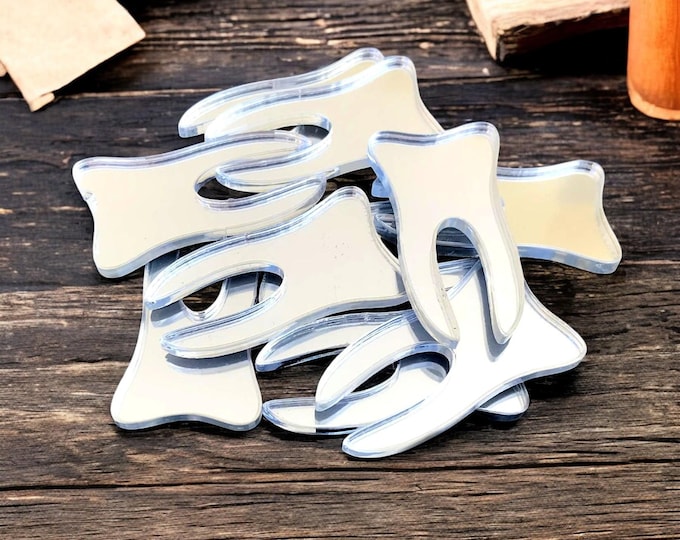 Tooth Shaped Crafting Mirrors: Acrylic, Custom Colors, Packs of 10