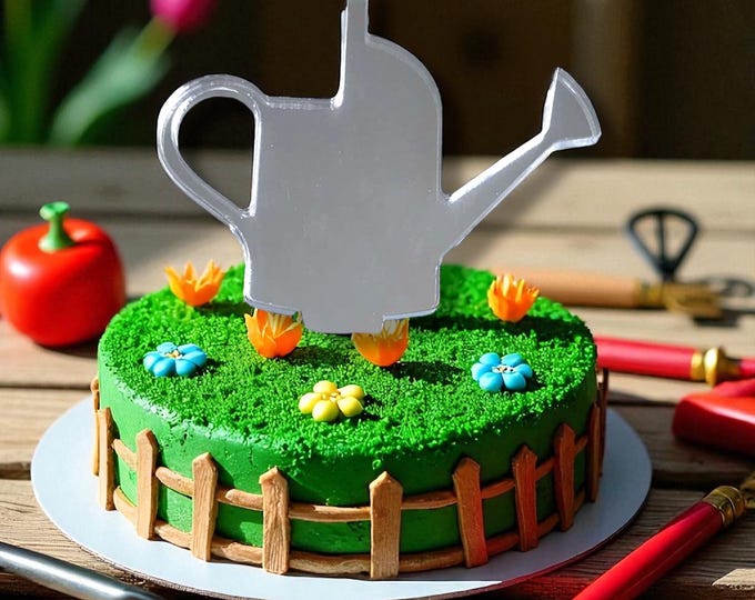 Watering Can Cake Topper: Laser Cut Acrylic, Custom Colors & Sizes