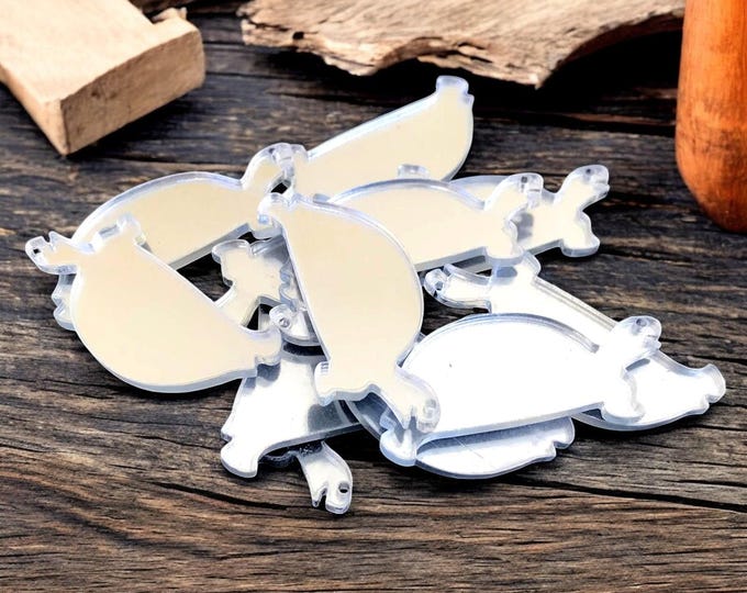 Tortoise Acrylic Crafting Mirrors: Custom Colors & Sizes (Pack of 10)