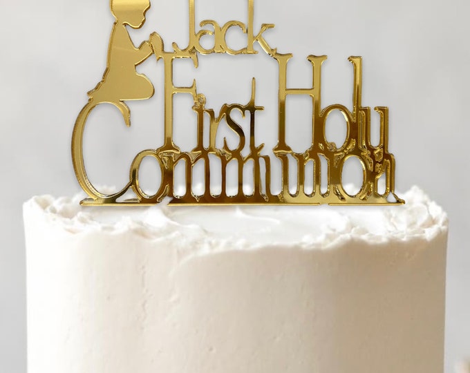 Personalized Acrylic Cake Topper: Christening, First Communion
