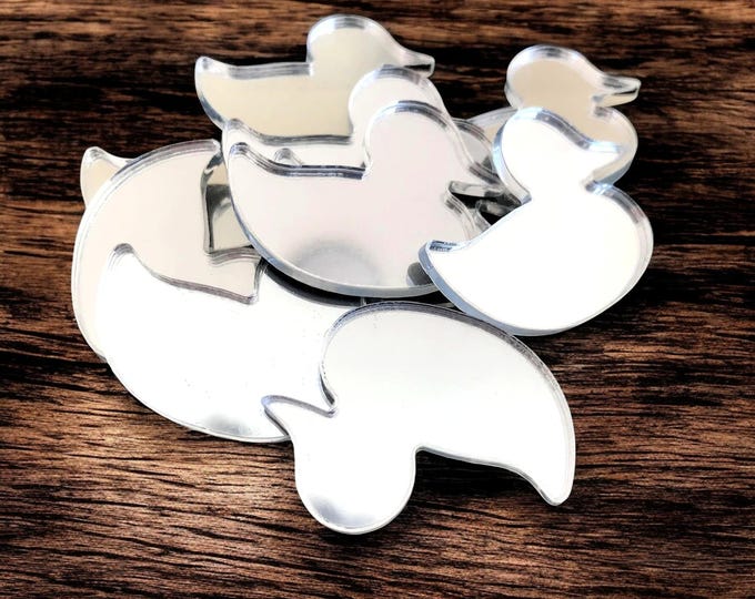 Duck Shaped Acrylic Crafting Mirrors: Custom Colors & Sizes (Pack of 10)