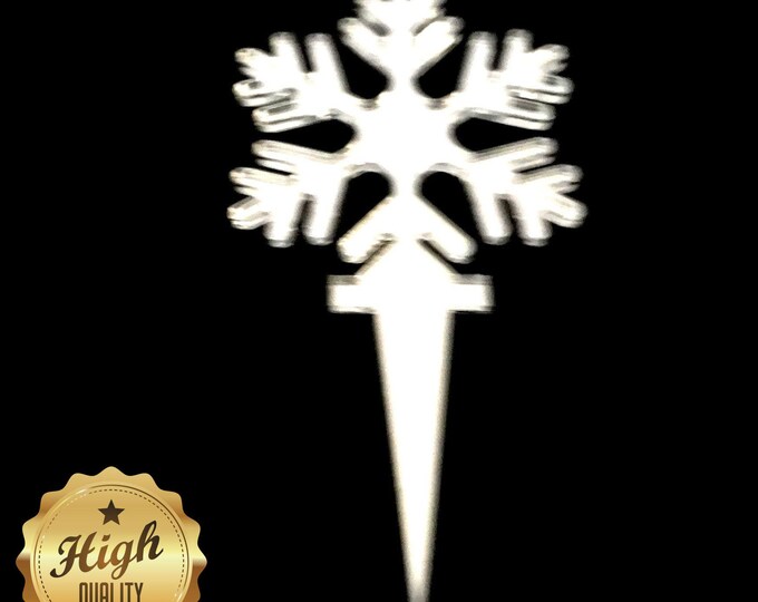 Snowflake Cake Toppers: Recycled Acrylic Cupcake Decoration