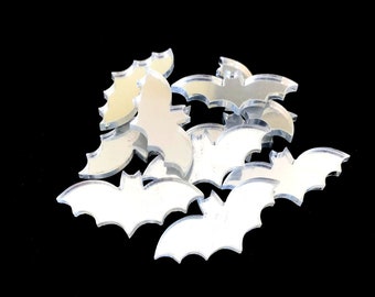 Bat Shaped Crafting Sets of 10 (Many Colours / Sizes, Personalised Engraving, 2m Holes for Jewellery or hoops for invites)