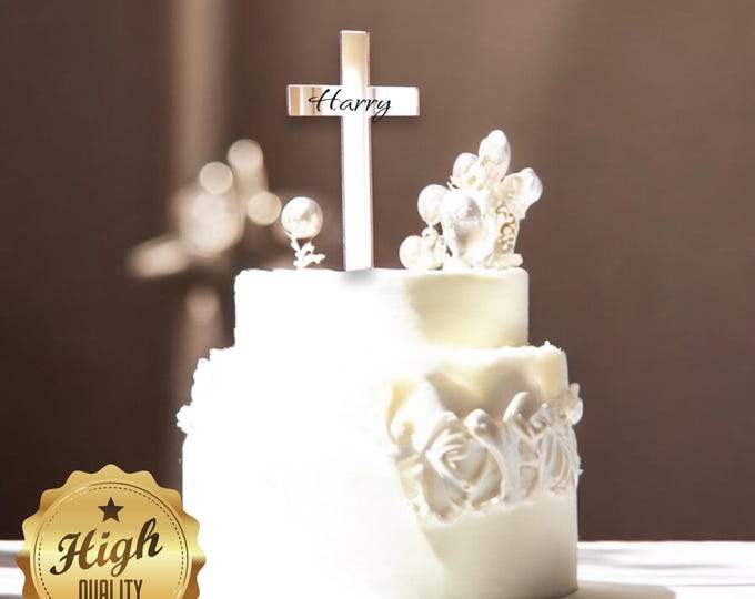 Cross Cake Toppers or Embellishments - Many Colour Choices, Any Bespoke Shapes & Themes Made